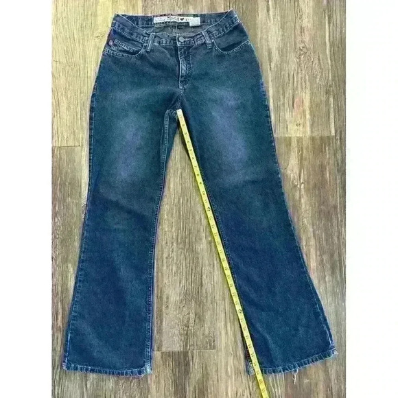 Vtg Y2K Mudd Jeans Womens Juniors Size 11 Dark Wash Mid-Rise Bootcut *Read* - Picture 5 of 16